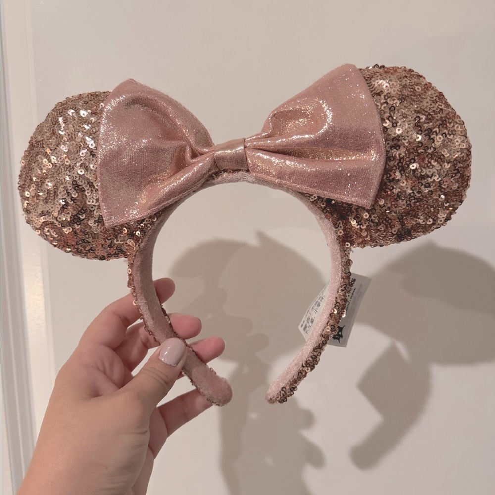 Rose gold Mickey Mouse ears.